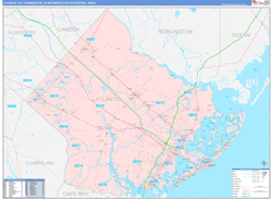 Atlantic-City-Hammonton Color Cast<br>Wall Map